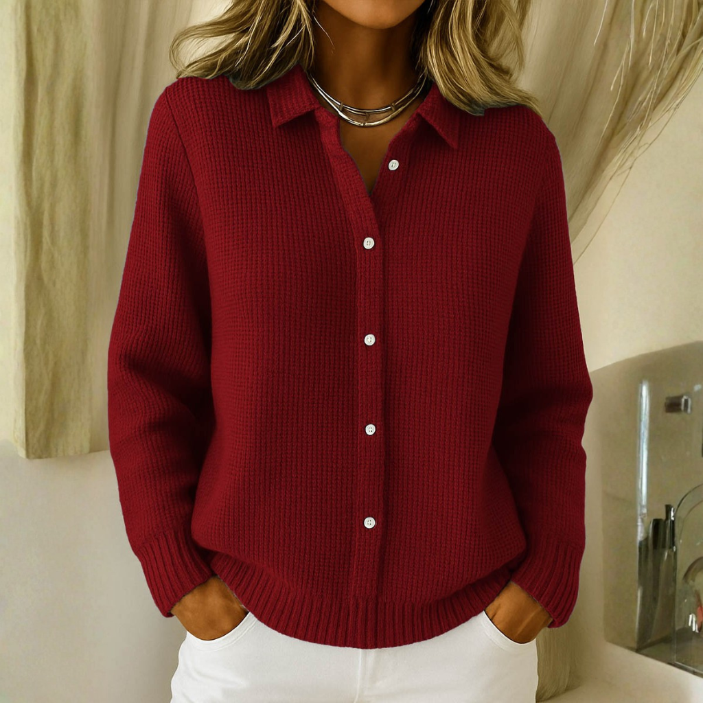 Marie | Klassieke Gebreide Knopen Vest